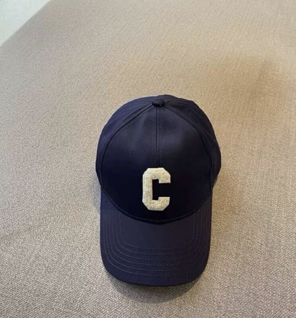 Celine Embroidered Black C Logo Baseball Cap
